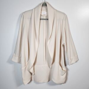 Wilfred Aritzia Cream‎ Chevalier Open Front Draped Blazer Jacket 6